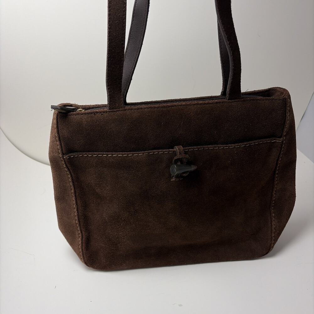 Ralph Lauren dark brown suede tote bag EUC - Picture 2 of 13